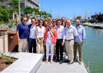 Riccione_Inaugurazione nuovo porto canale 02_6 luglio 2024_Sindaca Daniela Angelini e assessori Andruccioli e Imola